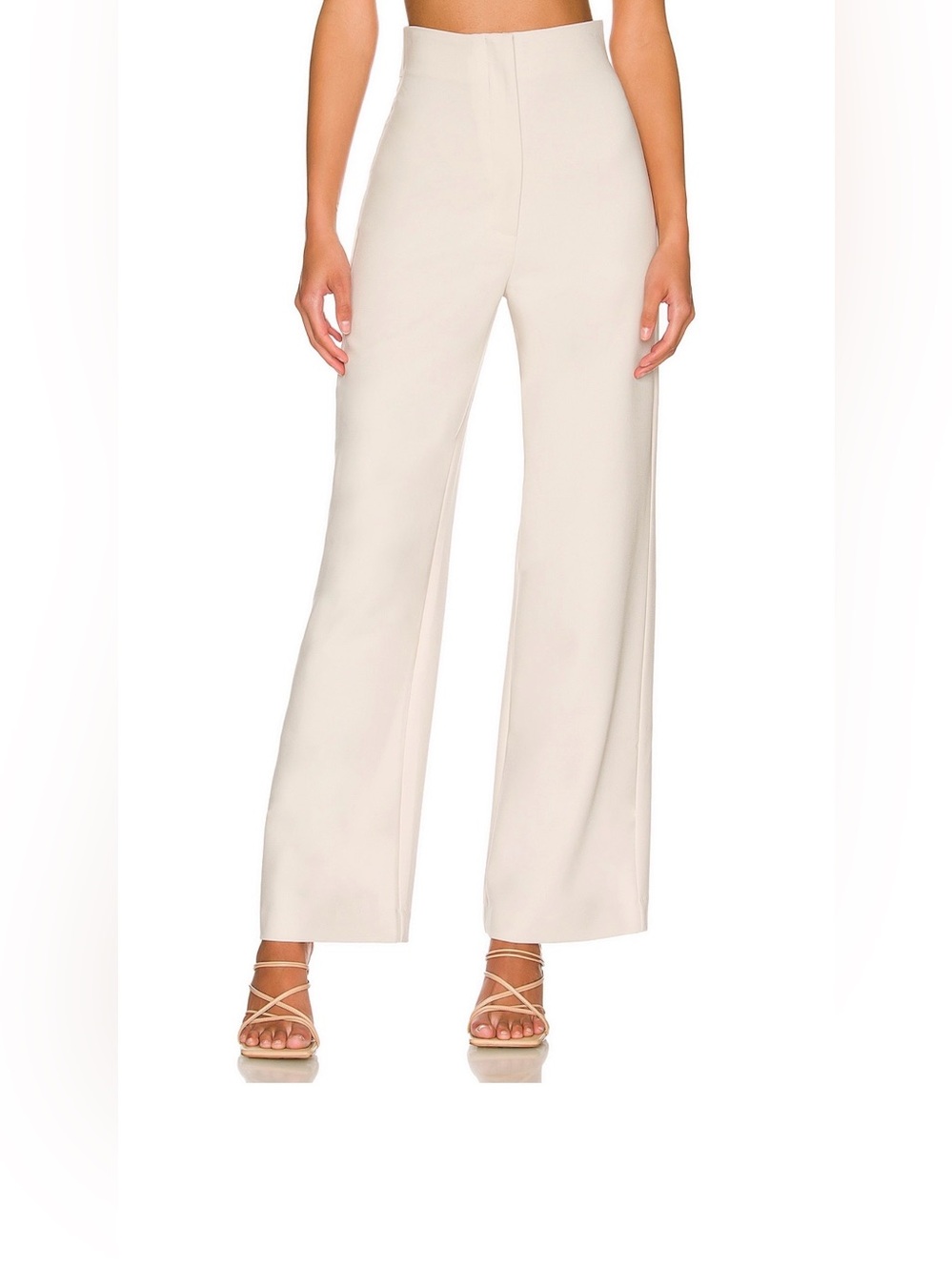 Bardot Anna High Waist Wide Leg Pants Beige NWT